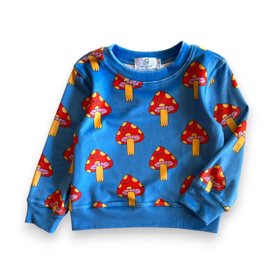 Best Day Ever Kids Baby & Toddler Tops Retro Velvet Pullover - Mellow Mushroom buy online boutique kids clothing