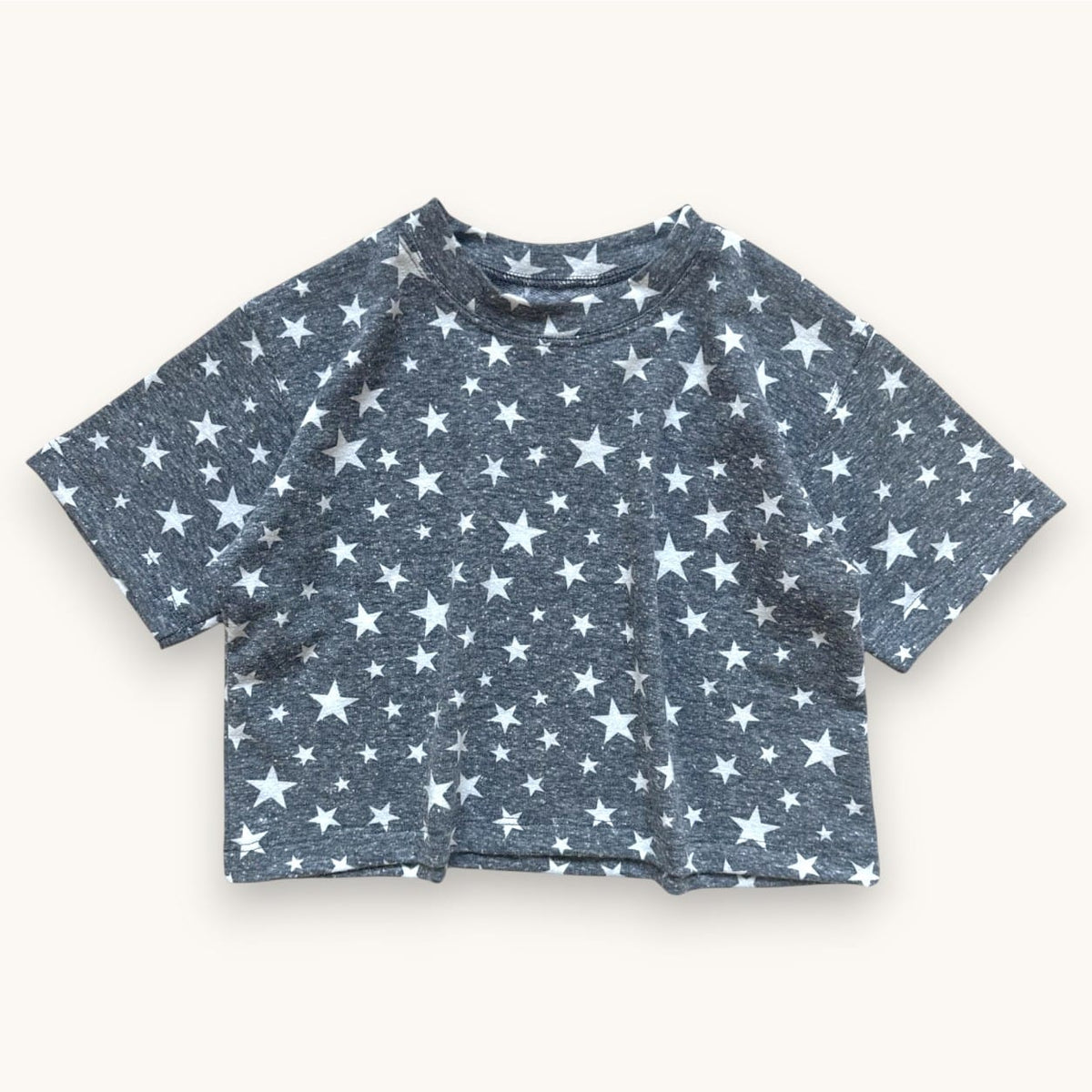 Rockstar Oversized Tee, charcoal with an allover white burnout star print