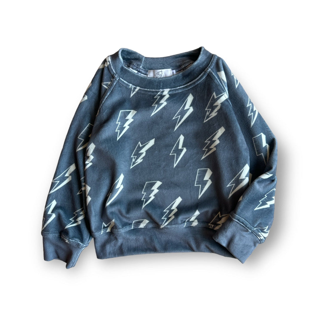 Best Day Ever Kids Baby & Toddler Tops Signature Velvet Pullover - Thunderbolt buy online boutique kids clothing