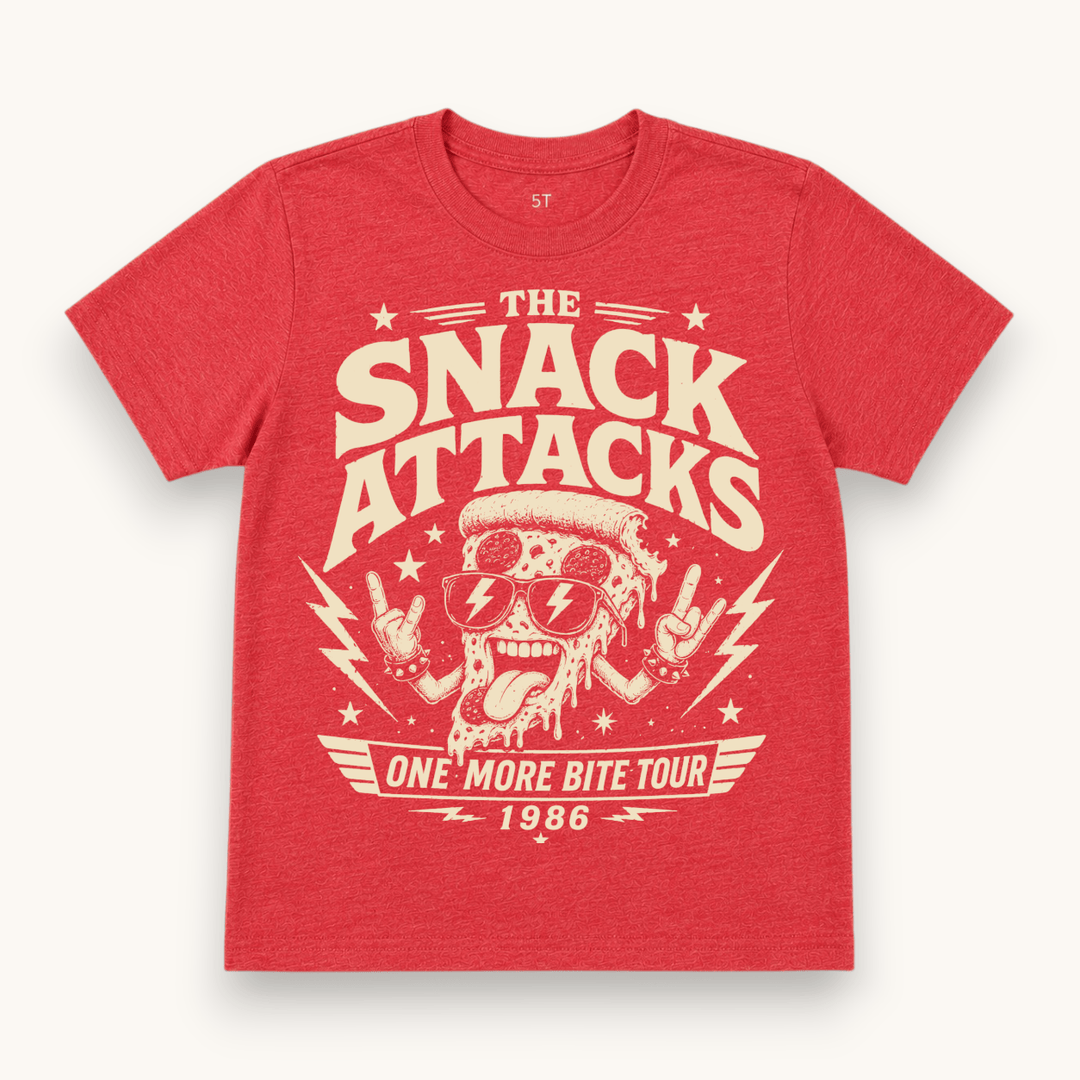 Best Day Ever Kids Baby & Toddler Tops The Snack Attacks Vintage Band Tee buy online boutique kids clothing