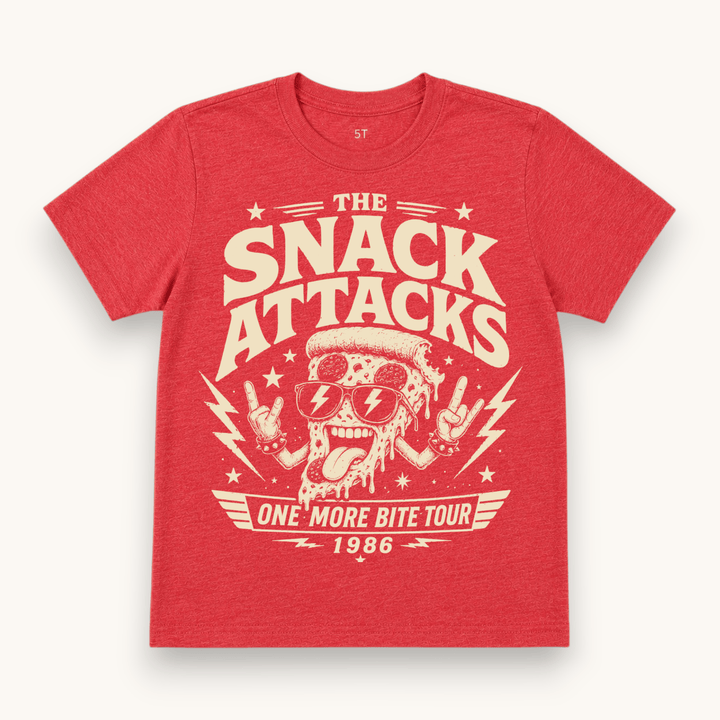 Best Day Ever Kids Baby & Toddler Tops The Snack Attacks Vintage Band Tee buy online boutique kids clothing