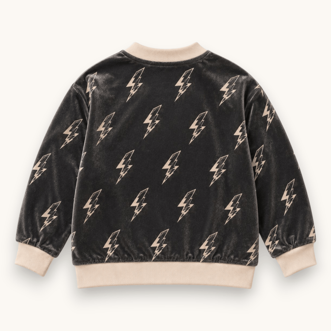Best Day Ever Kids Baby & Toddler Tops Thunderbolt Retro Velvet Cardigan buy online boutique kids clothing