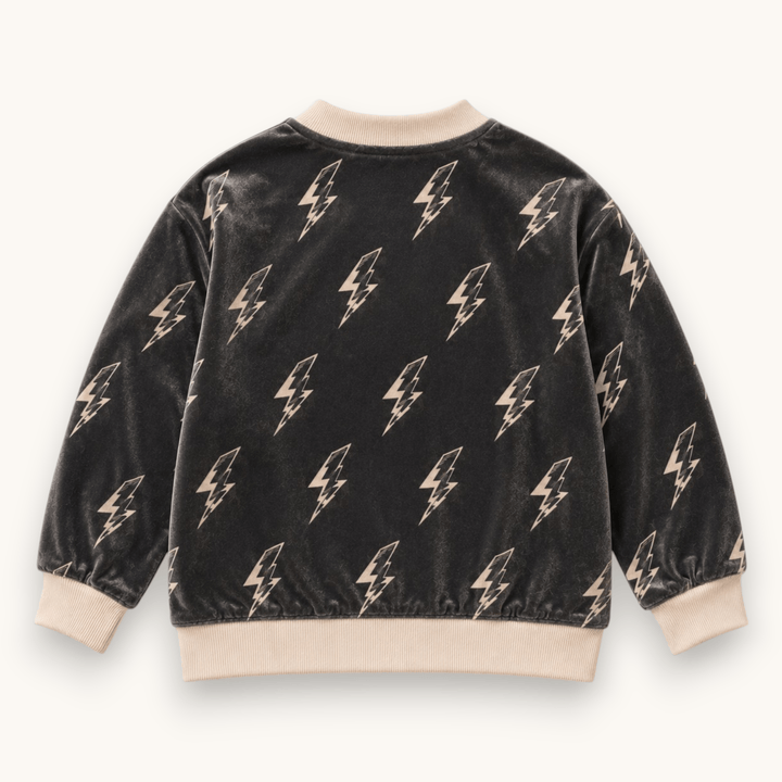 Best Day Ever Kids Baby & Toddler Tops Thunderbolt Retro Velvet Cardigan buy online boutique kids clothing