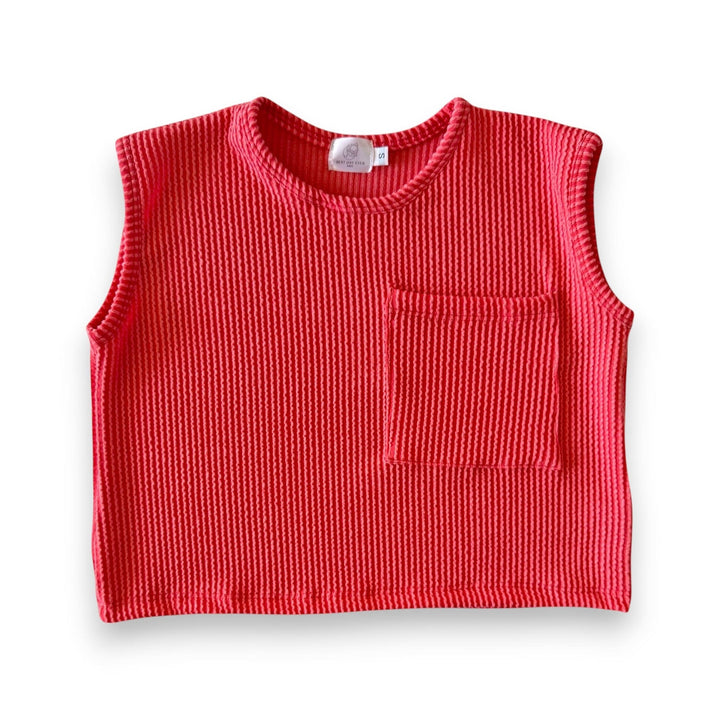 Best Day Ever Kids Baby & Toddler Tops Wavy Rib Tank - Fruit Punch buy online boutique kids clothing