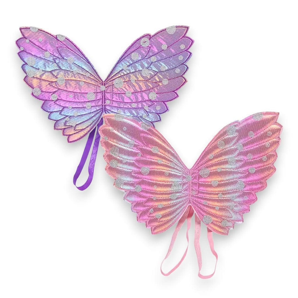 Purple and pink shimmery hologram fairy wings