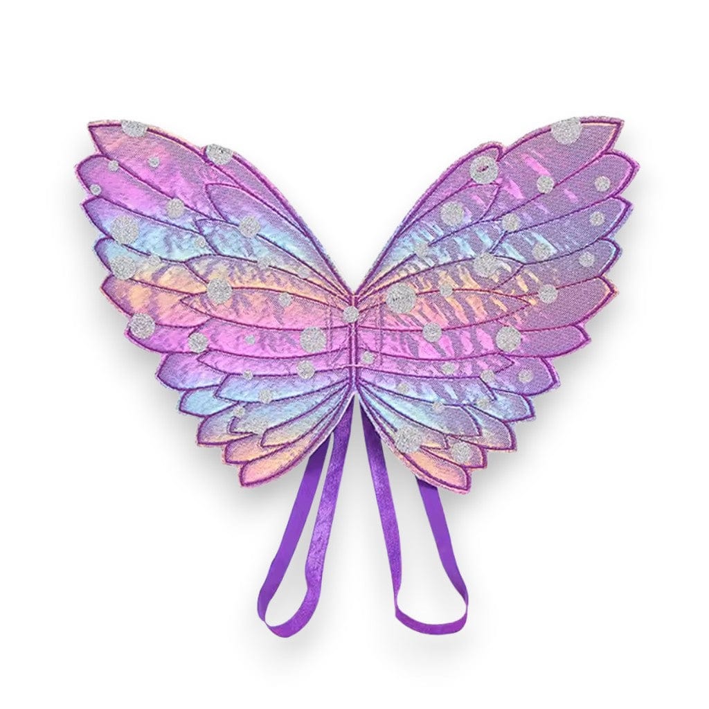Purple shimmery fairy wings with purple straps
