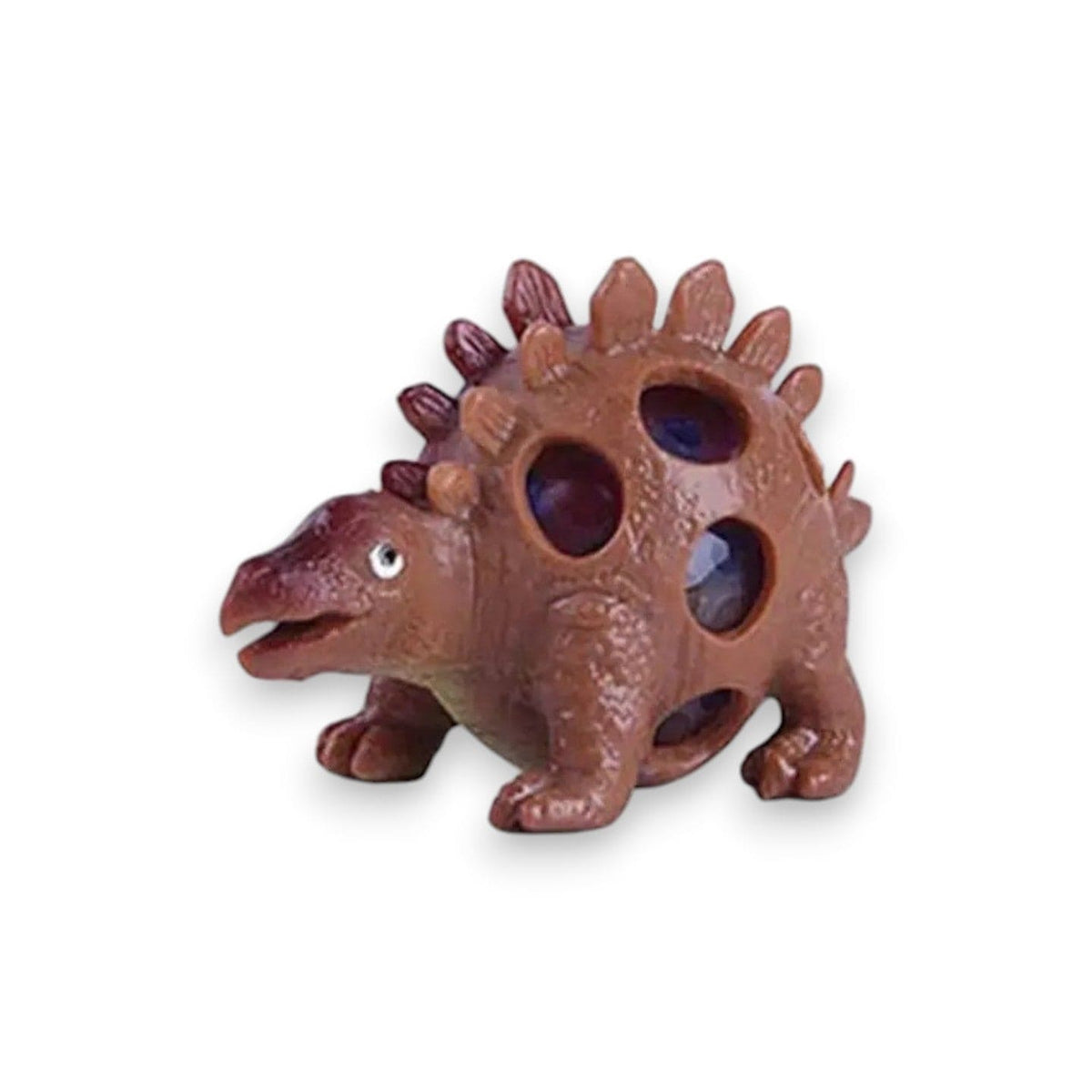 Brown squeezy stegosaurus filled with beads