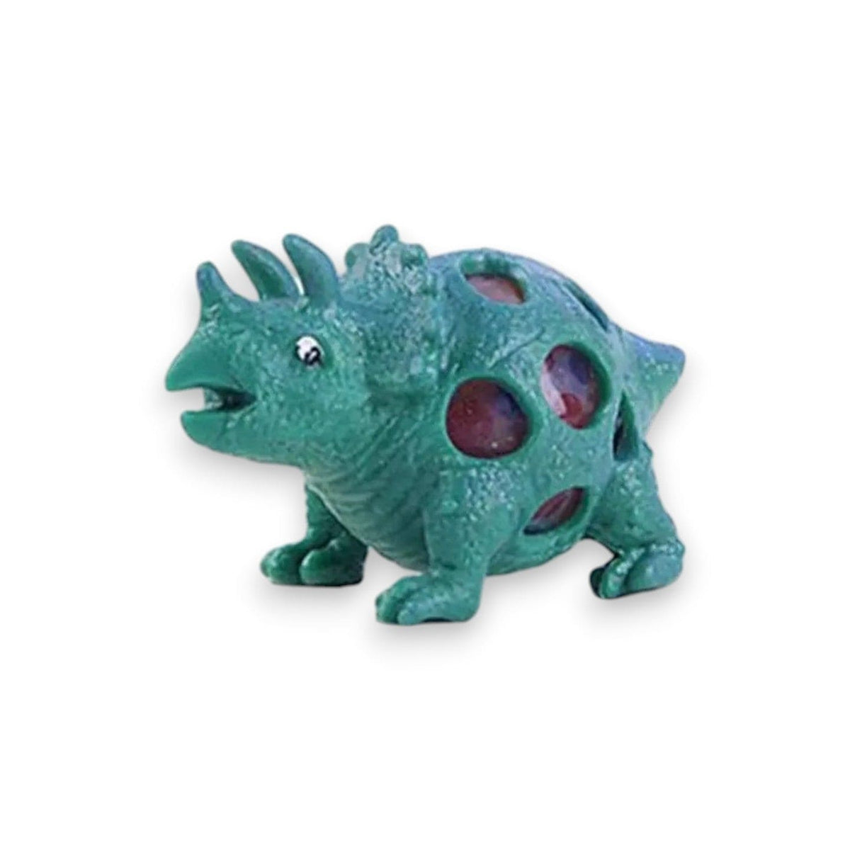 Teal squeezy triceratops filled with beads
