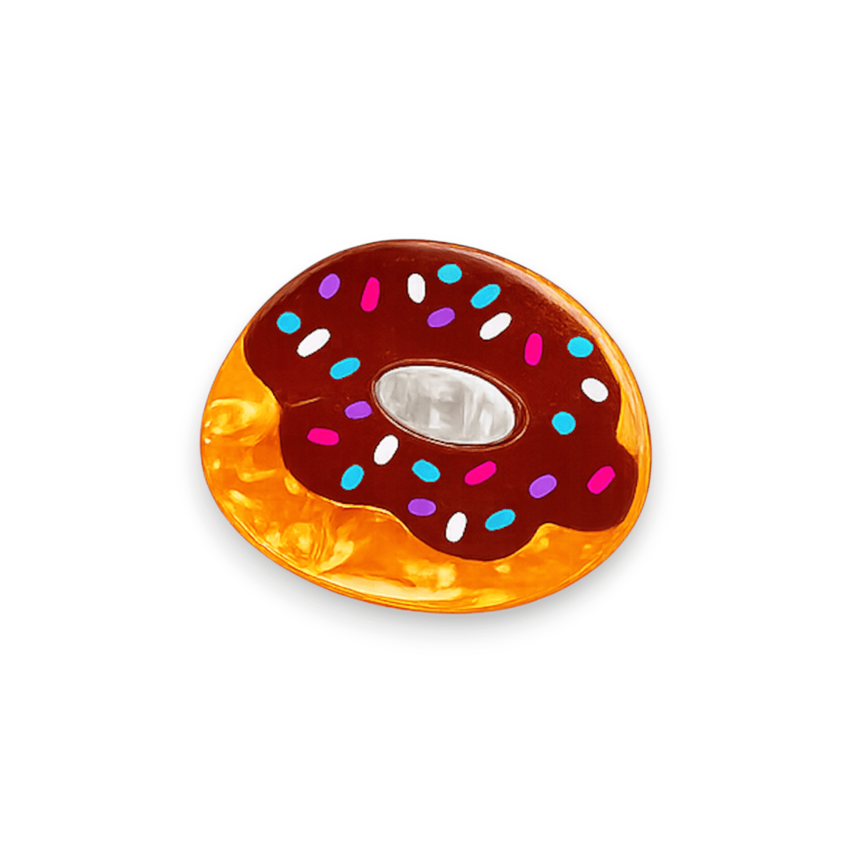 Chocolate sprinkled donut claw clip