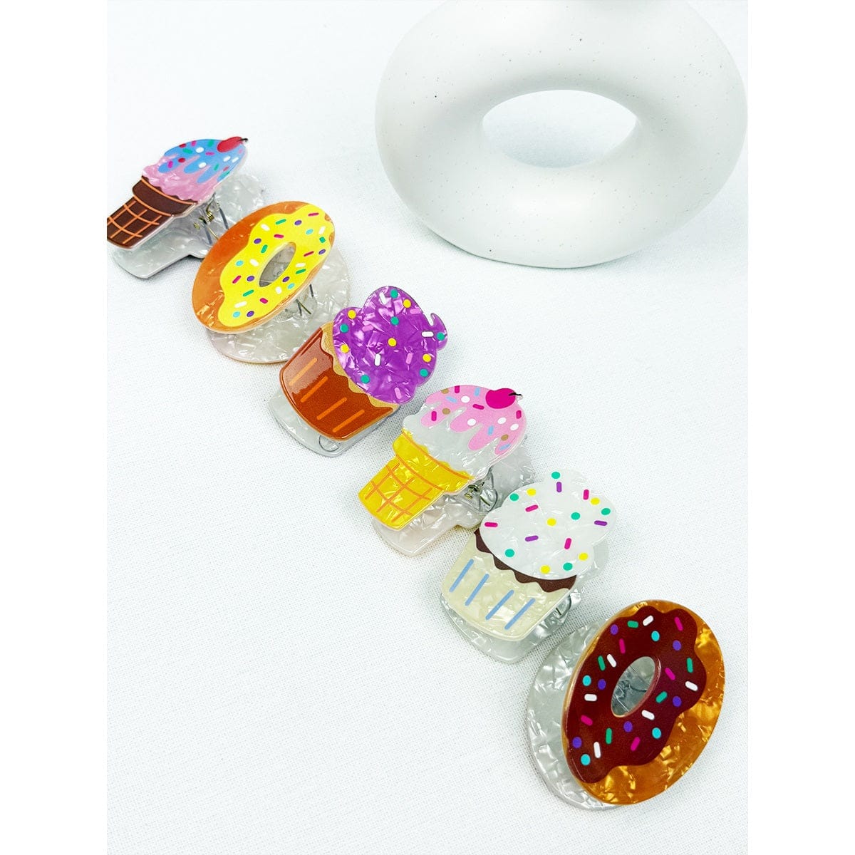 Row of sweet treat claw clips