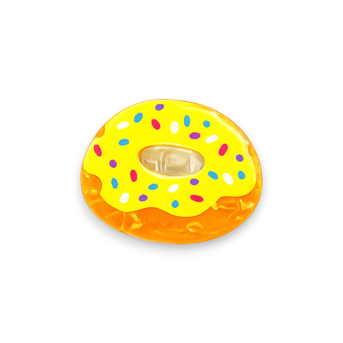 Yellow sprinkled donut claw clip