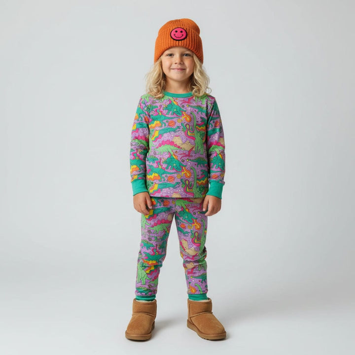 Best Day Ever Kids pajamas Groovy Saurus PJ Set buy online boutique kids clothing