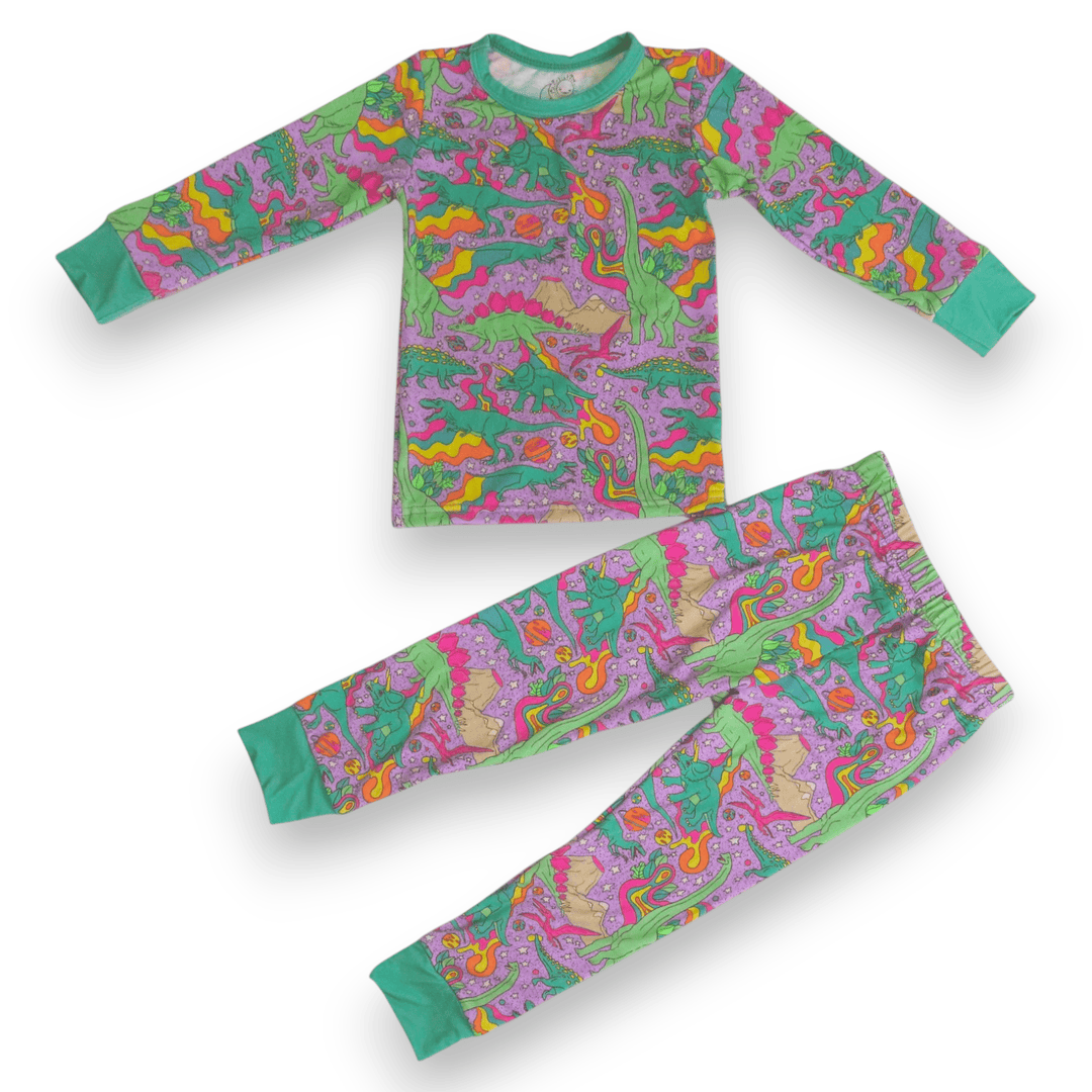 Best Day Ever Kids pajamas Groovy Saurus PJ Set buy online boutique kids clothing