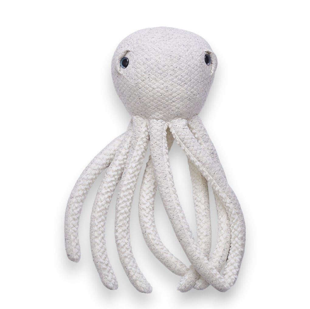 Ozzy the Octopus, a cream knit plush with long rope tentacles