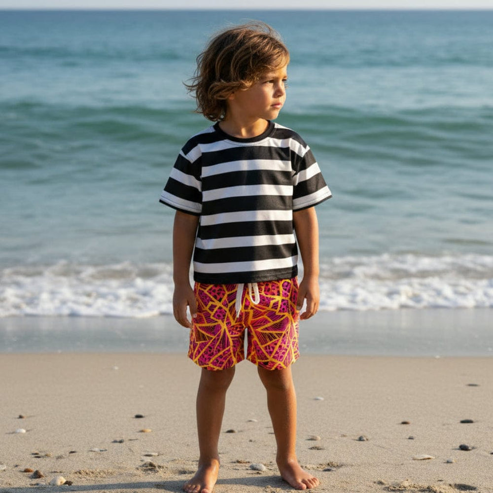 Best Day Ever Kids Swimsuit Neon Jungle Swim Trunk buy online boutique kids clothing