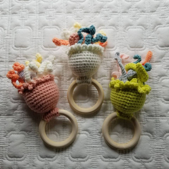 D & C TOYS Octopus Hand Crochet Rattle Baby Toy: Green buy online boutique kids clothing