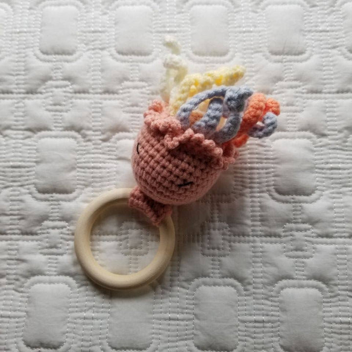 D & C TOYS Octopus Hand Crochet Rattle Baby Toy: Pink buy online boutique kids clothing