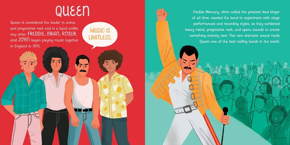 Inside pages about Queen and Freddie Mercury