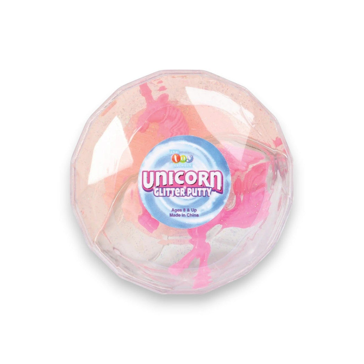 Unicorn Glitter Putty in a clear container