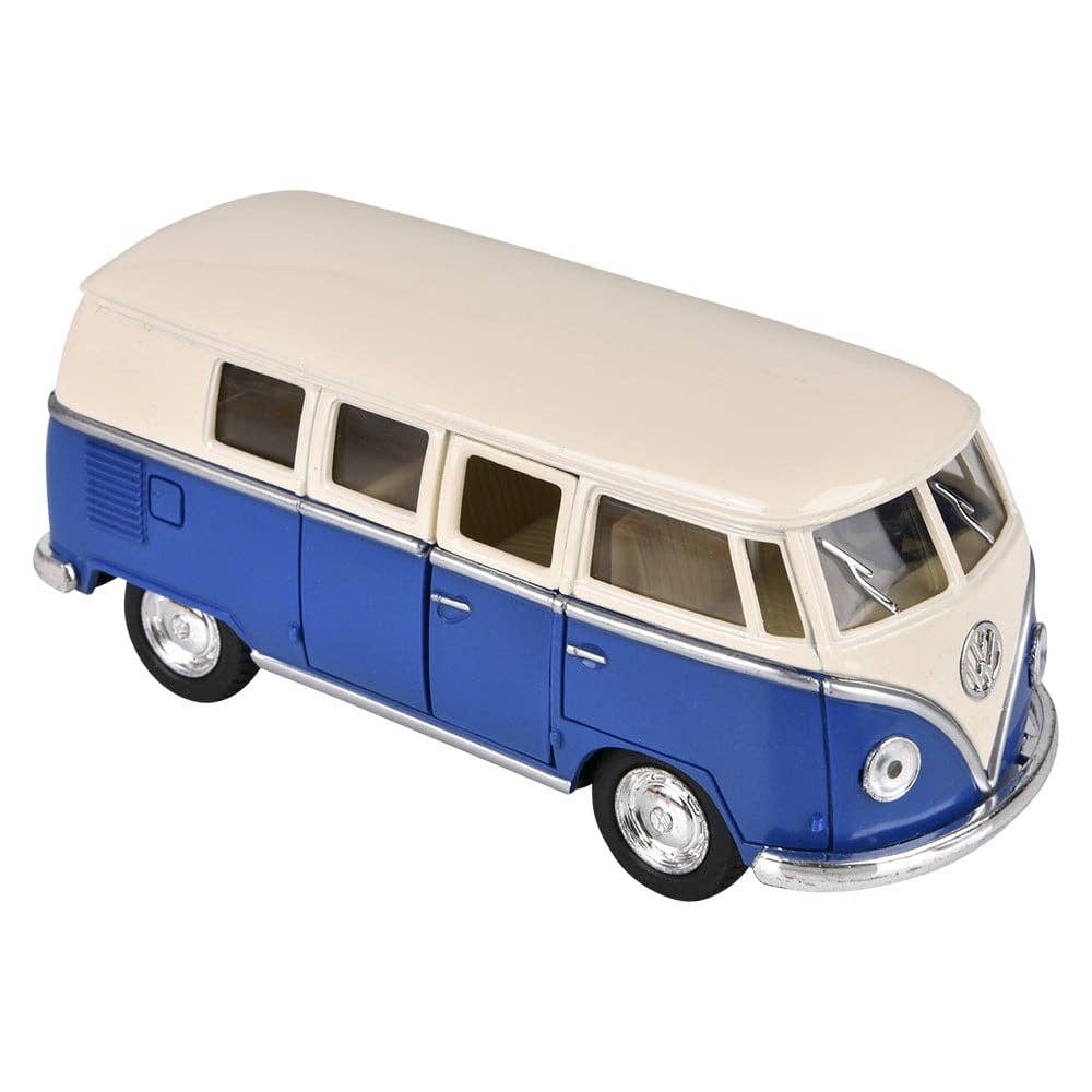 Blue and cream diecast classic bus