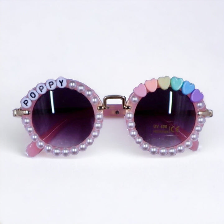 Sassy Shade Sunglasses Pink Frame Girly-Pearly Sunnies - Personalized Item buy online boutique kids clothing