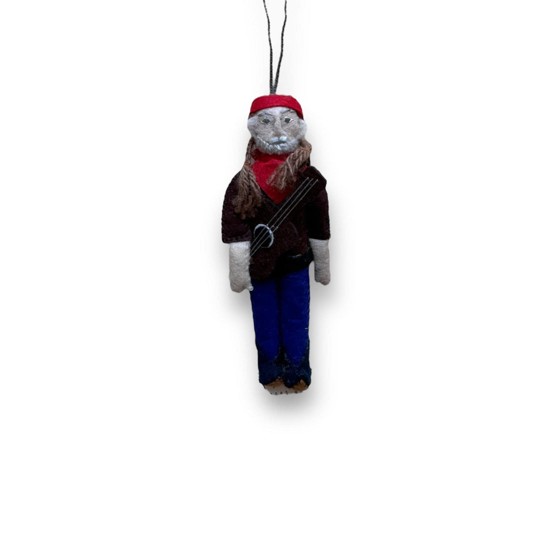 Silk Road Bazaar christmas ornaments Willie Nelson Little Legends Handmade Felt Ornaments buy online boutique kids clothing