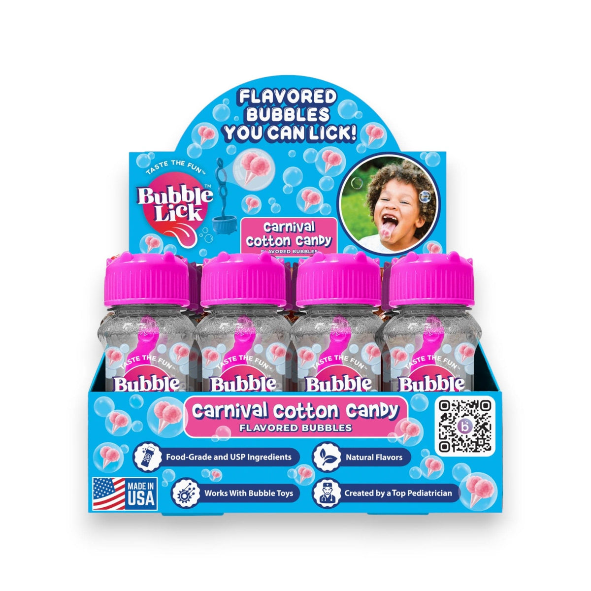 Display of Bubblelick Carnival Cotton Candy bubbles