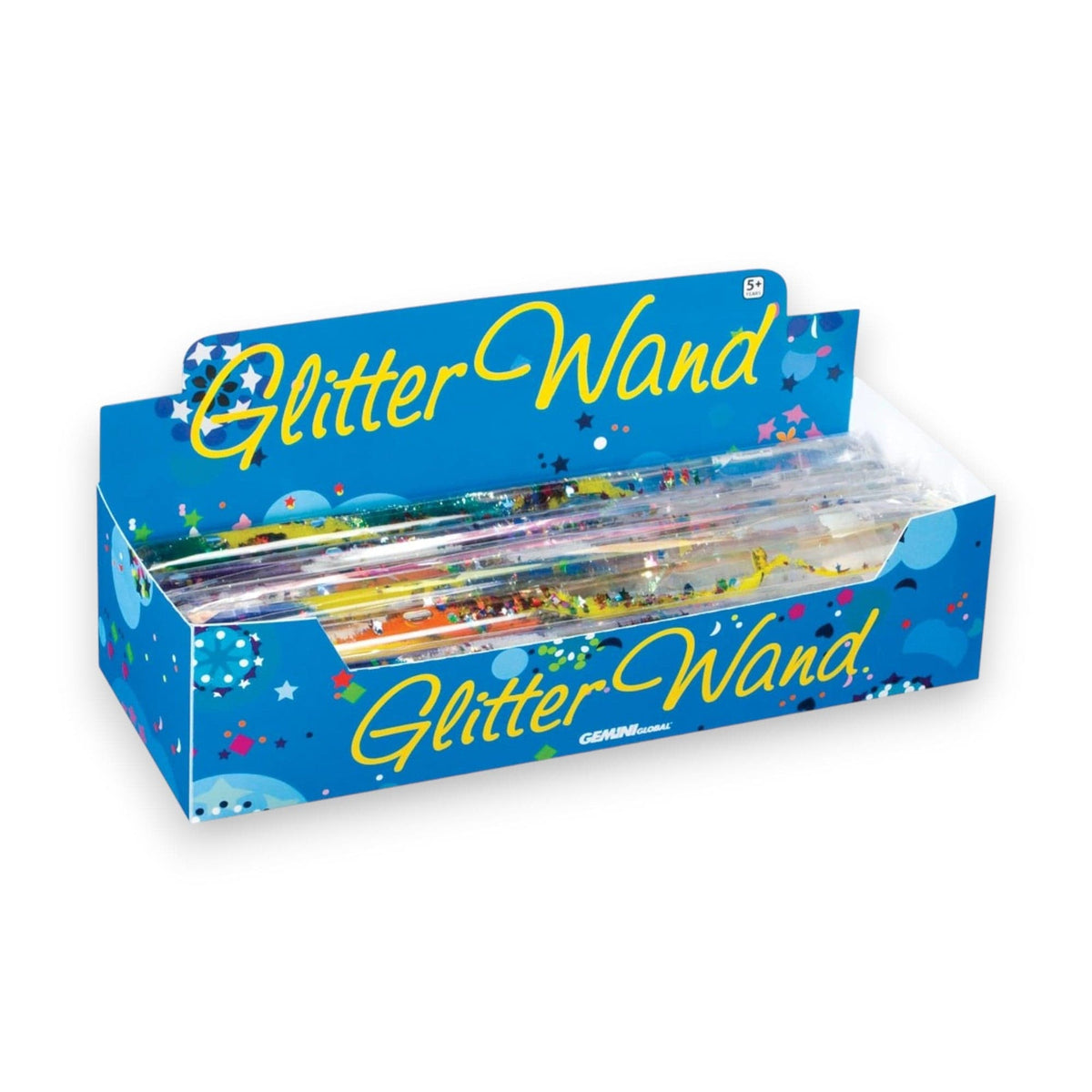 Display box of jumbo spiral glitter wands