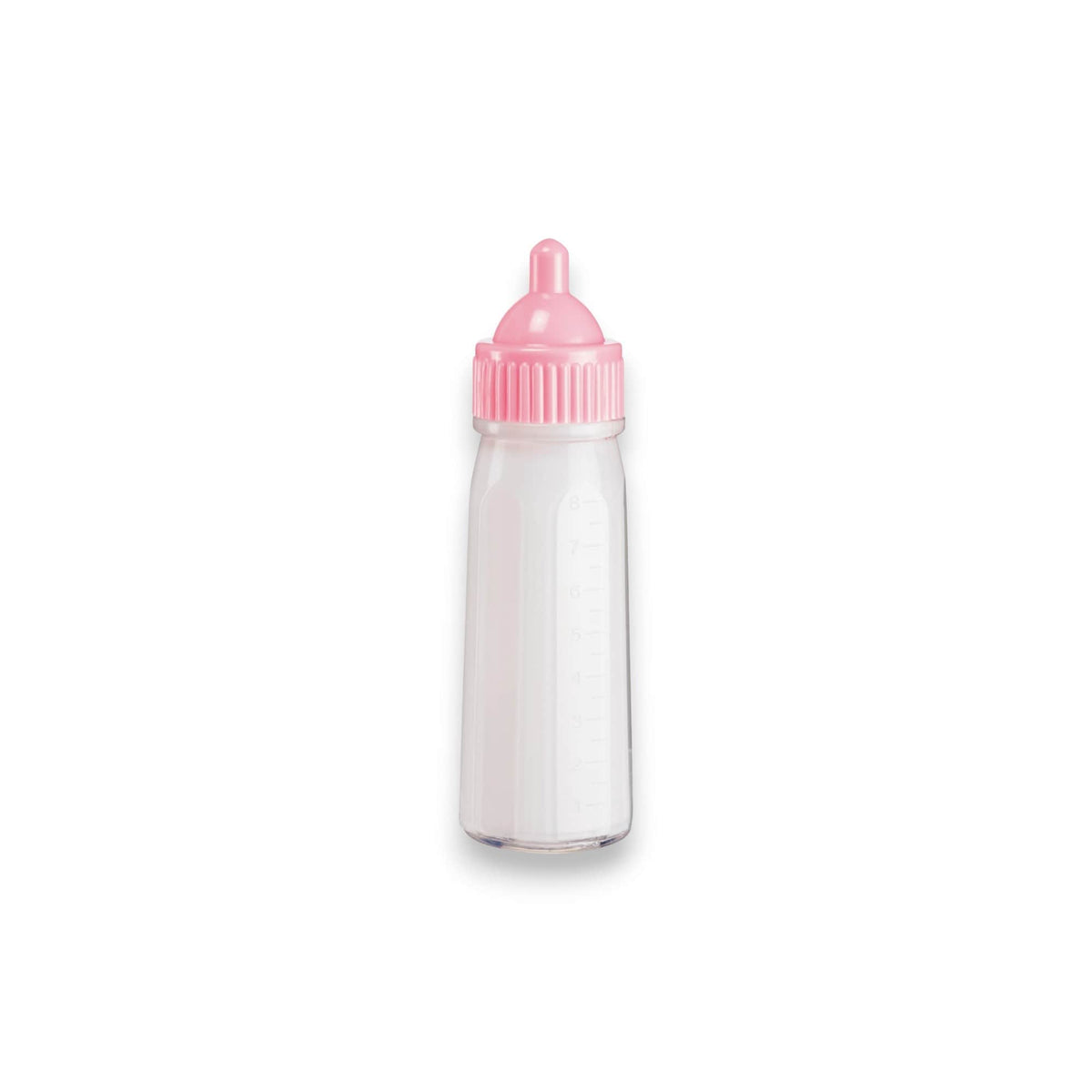 Magic baby bottle filled with pretend milk and a pink cap