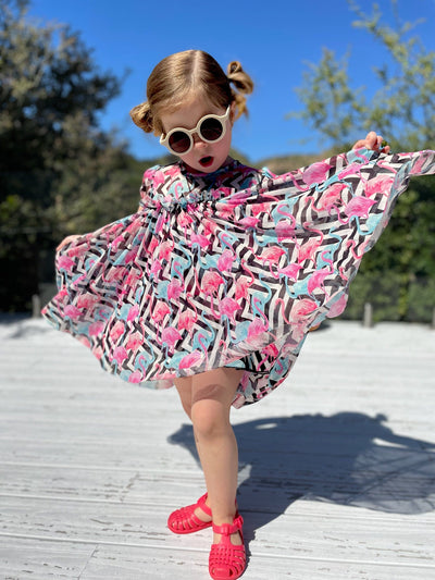 Best Day Ever Kids Baby & Toddler Dresses Juniper Dress - Flamingo Bingo buy online boutique kids clothing
