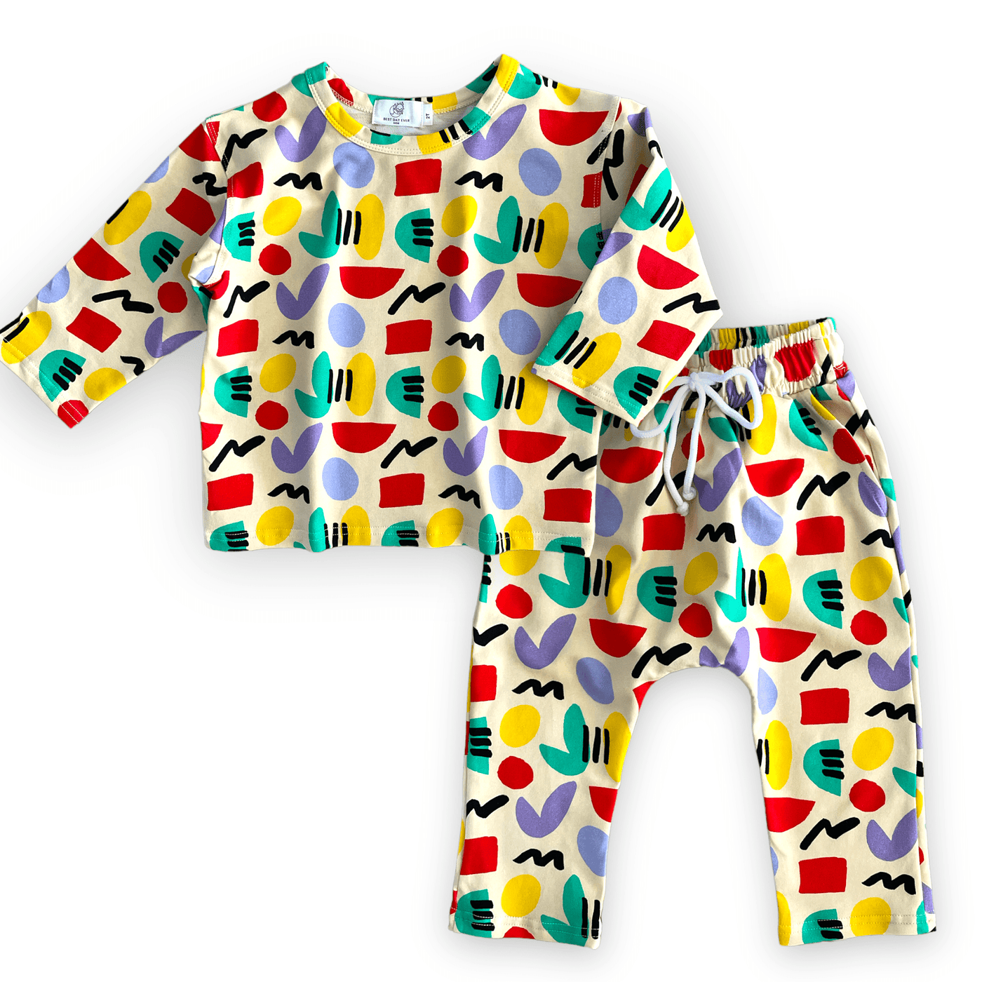Best Day Ever Kids Baby & Toddler Outfits Abstract Harem Sweat Set buy online boutique kids clothing