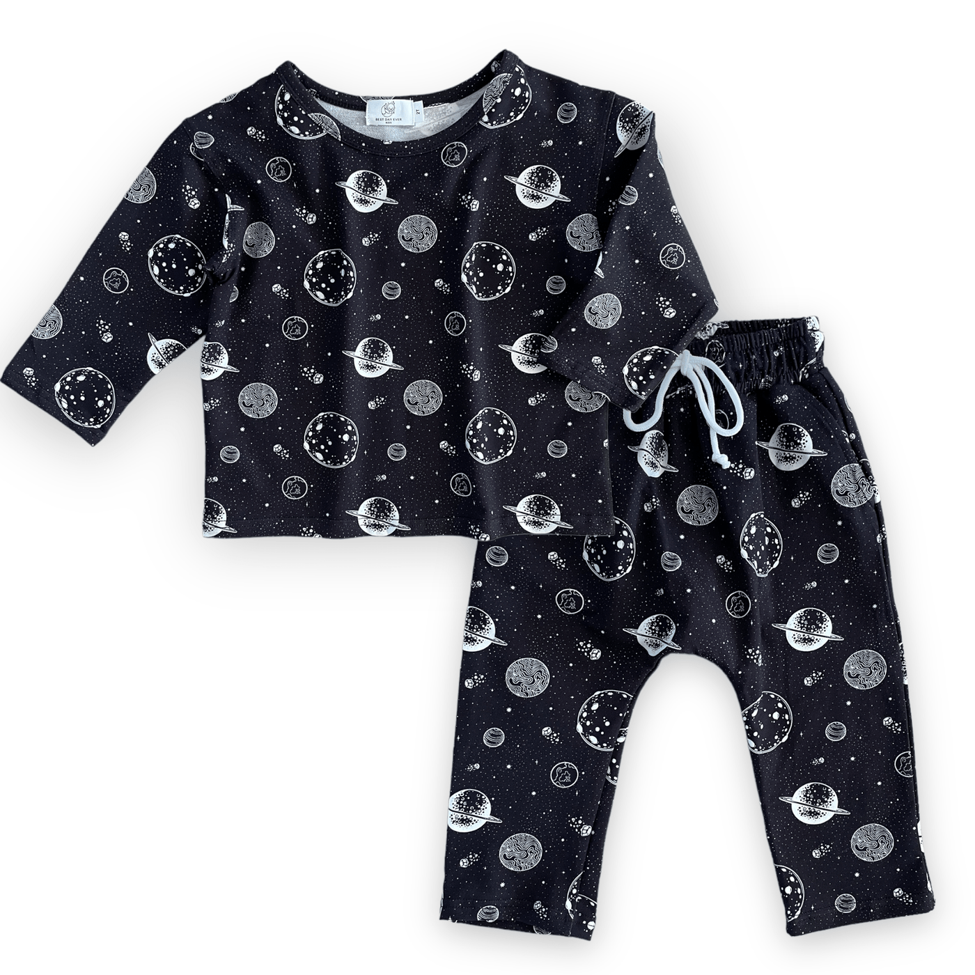 Best Day Ever Kids Baby & Toddler Outfits Space Cadet Harem Sweat Set buy online boutique kids clothing