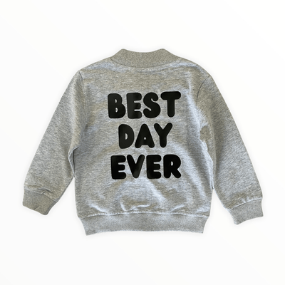 Best Day Ever Kids boy Best Day Ever Track Jacket - Grey buy online boutique kids clothing