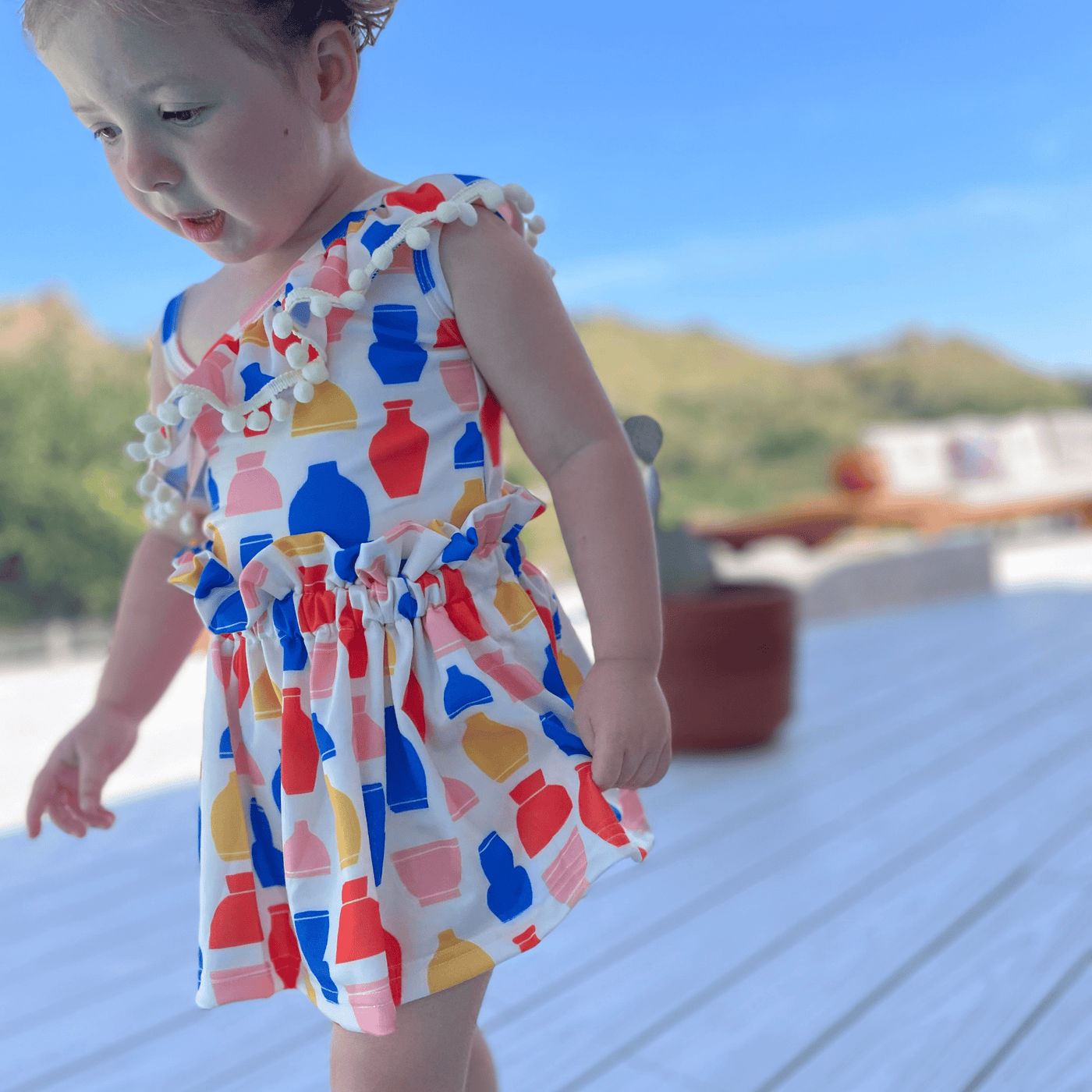 Best Day Ever Kids Swimsuit Coverup Santorini Skover-Up buy online boutique kids clothing
